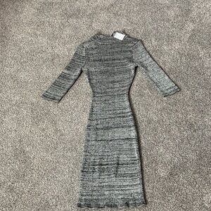 Rue21 Black and Gray stretch knit Long Sleeve Dress